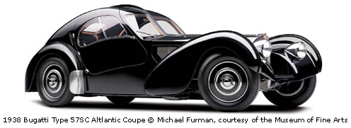 1938 Bugatti Type 57SC Altlantic Coupe © Michael Furman, courtesy of the Museum of Fine Arts 